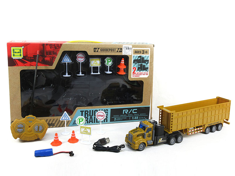 1:48 R/C Construction Truck 4Ways W/L_Charge toys