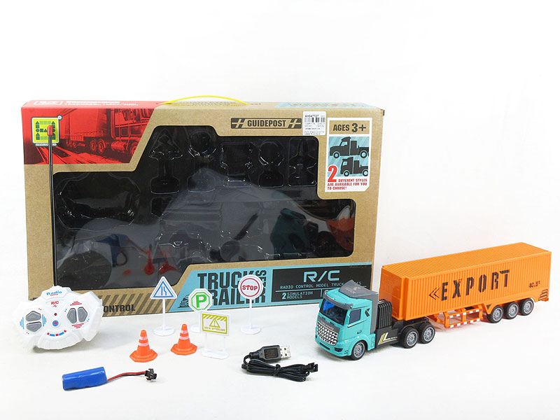 1:48 R/C Container Truck 4Ways W/L_Charge toys