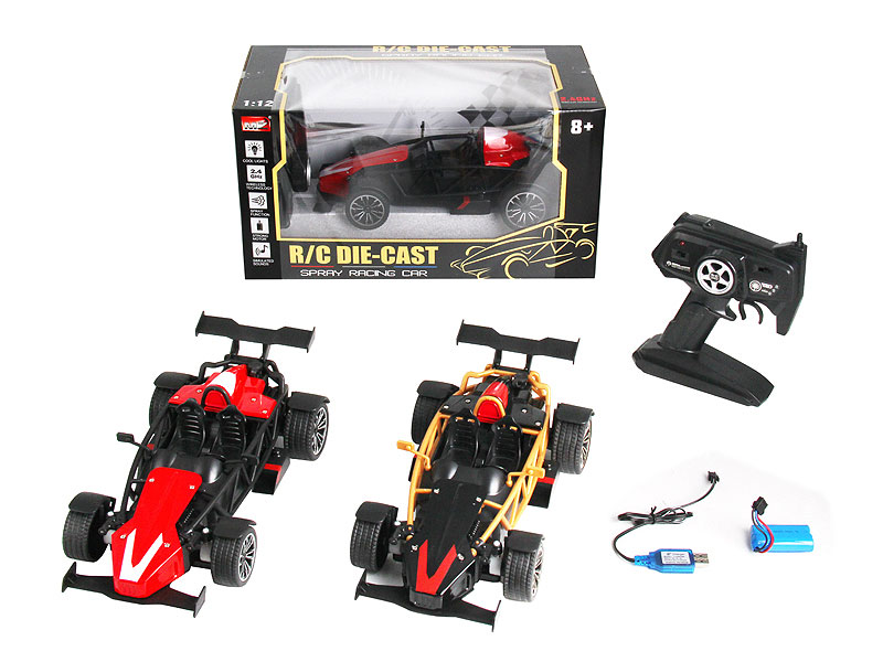 2.4G 1:12 Die Cast Spray Racing Car R/C W/Charge(2C) toys