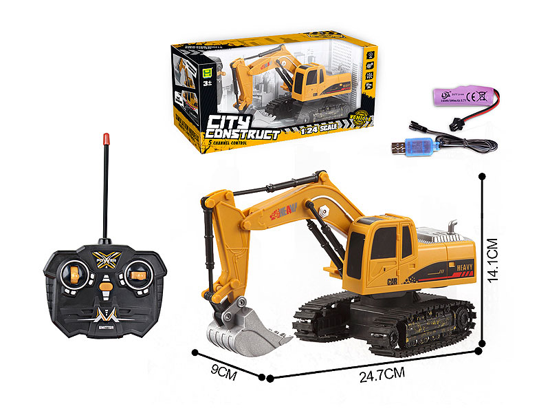 1:24 R/C Construction Truck 5Ways W/Charge toys