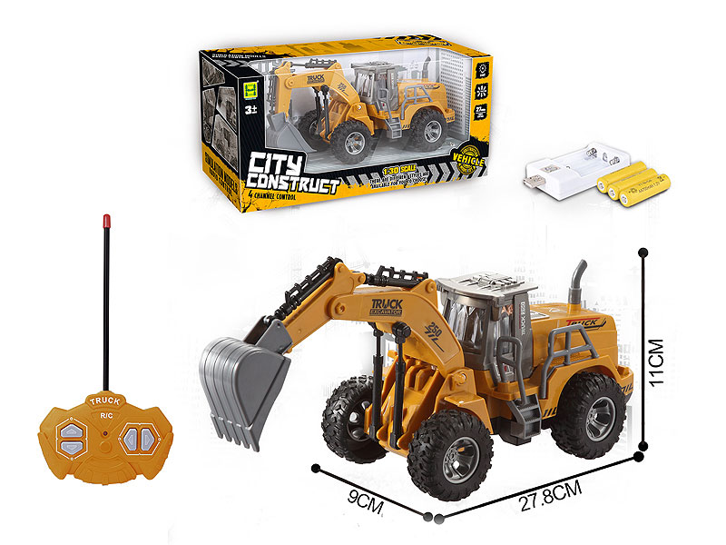 1:30 R/C Construction Truck 4Ways W/L_Charge toys