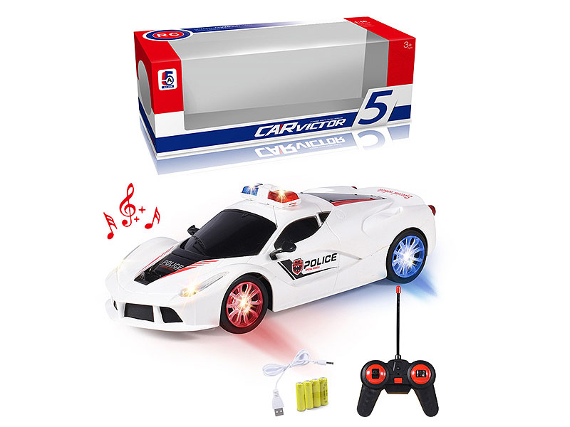 1:16 R/C Police Car 4Way W/L_M_Charge toys