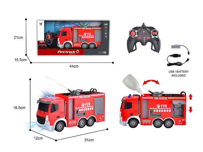 2.4G 1:24 R/C Fire Engine W/L_Charge toys