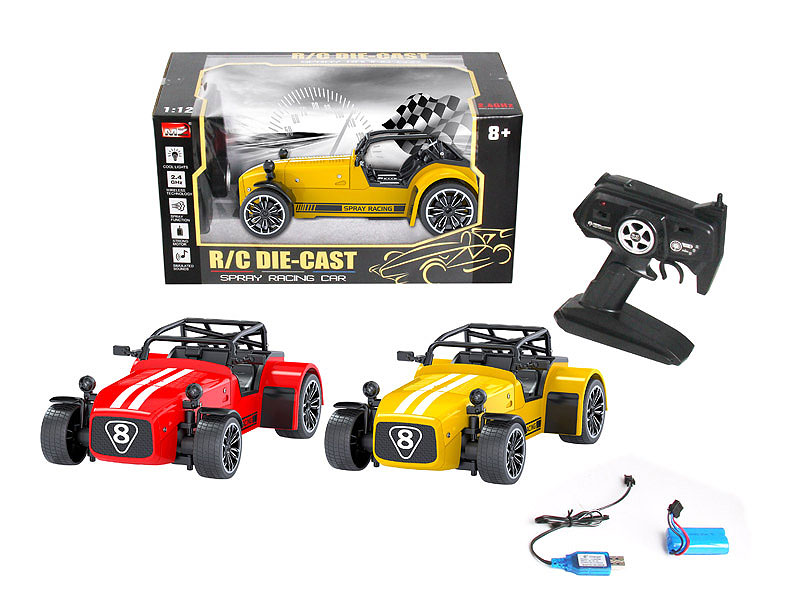 2.4G 1:12 Die Cast Spray Racing Car R/C W/Charge toys