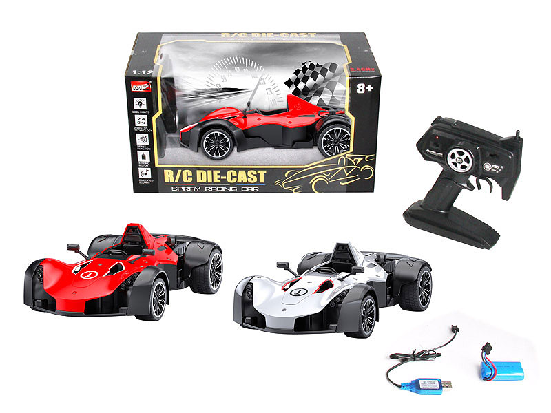 2.4G 1:12 Die Cast Spray Racing Car R/C W/Charge toys