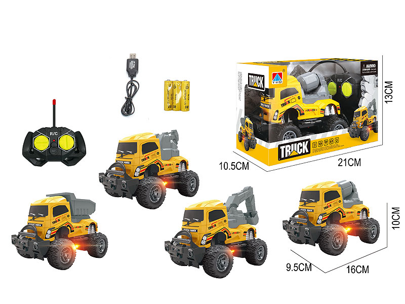 1:24 R/C Construction Truck 4Ways W/L_Charge(4S) toys