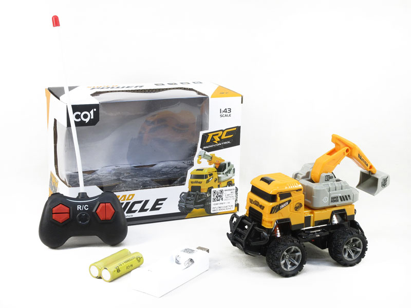 1:43 R/C Construction Truck 4Ways W/L_Charge toys
