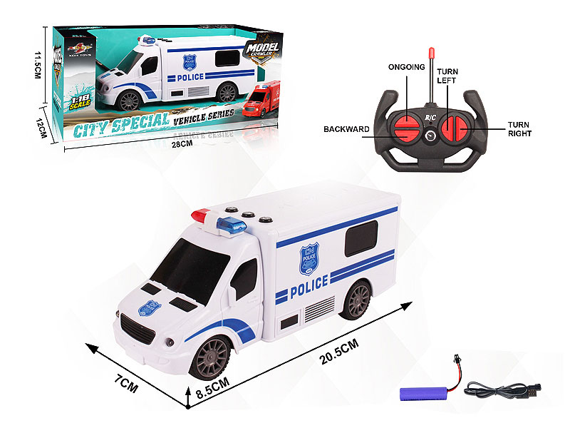 1:18 R/C Police Car 4Way W/L_M_Charge toys
