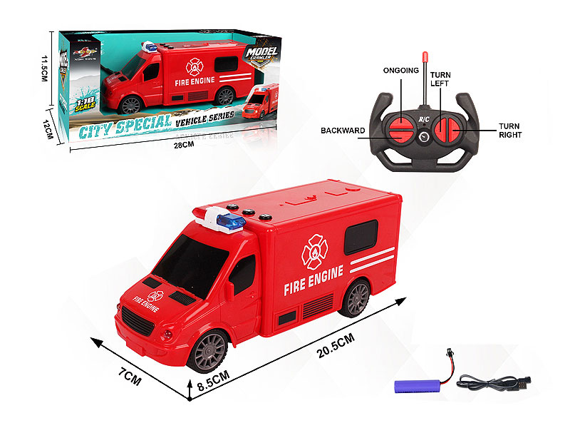 1:18 R/C Fire Engine 4Ways W/L_M_Charge toys