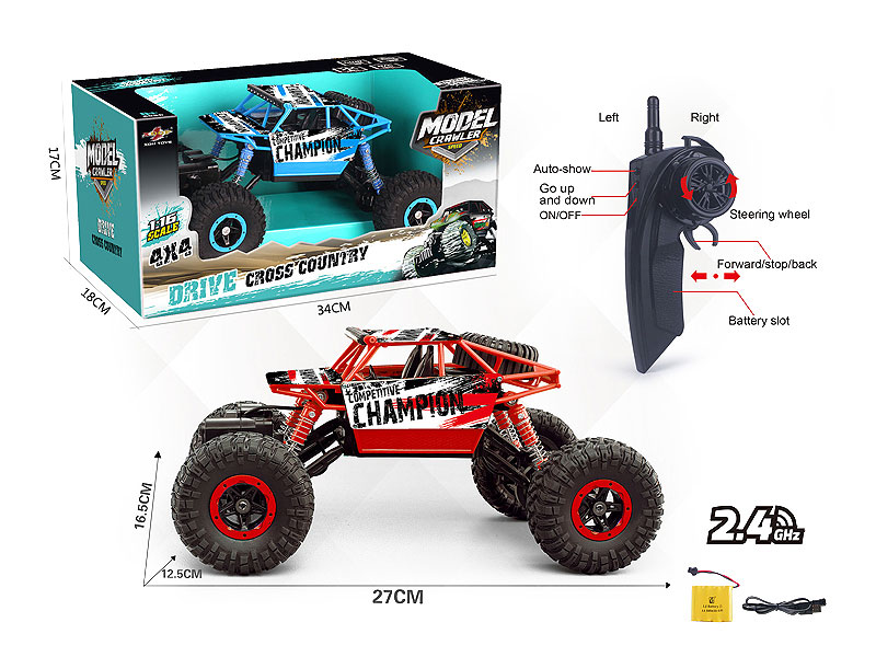 2.4G 1:16 R/C Climbing Cross-country Car 4Ways W/Charge(2C) toys