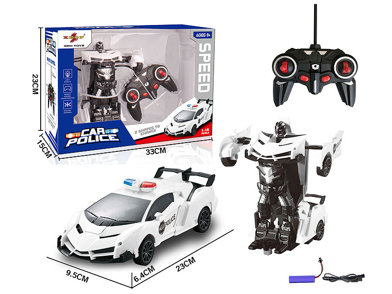 1:16 R/C Transforms Police Car 5Ways W/Charge toys
