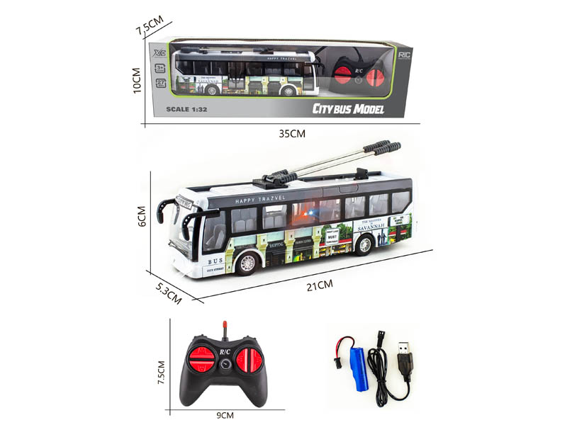 1:32 R/C Bus 4Ways W/L_Charge toys