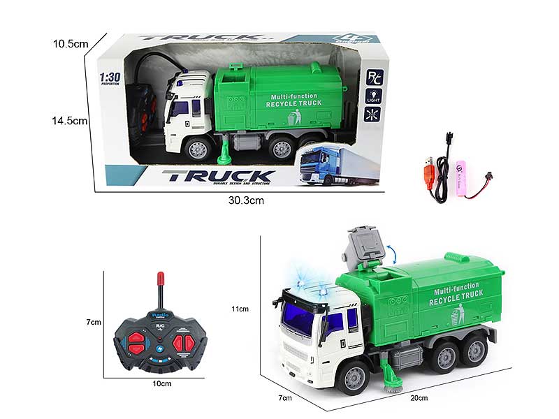 1:30 R/C Sanitation Truck 4Ways W/L_Charge toys