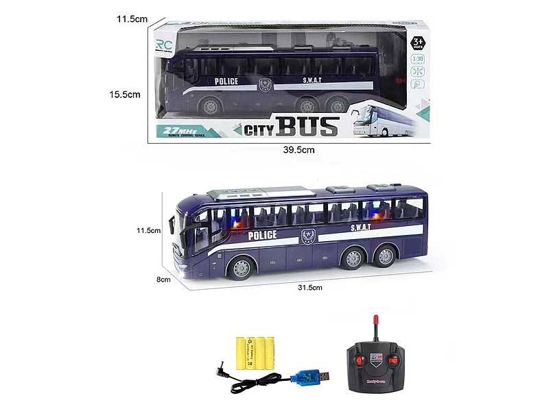 1:30 R/C Bus 4Ways W/L_Charge toys