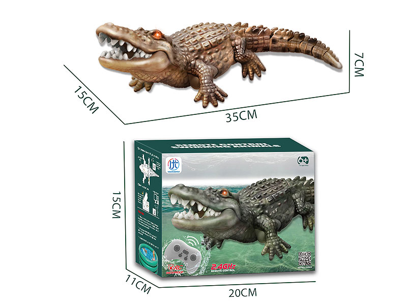 2.4G R/C Swimming Crocodile W/L_Charge toys