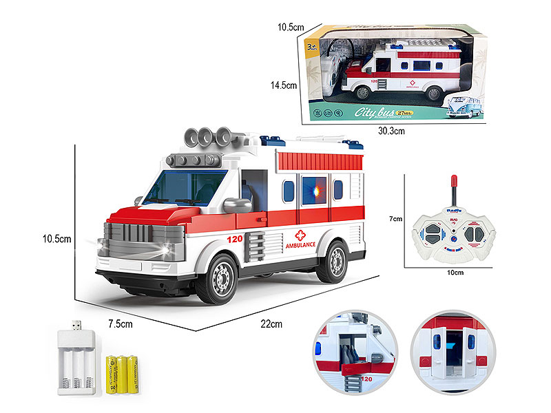 1:30 R/C Ambulance 4Ways W/L_Charge toys