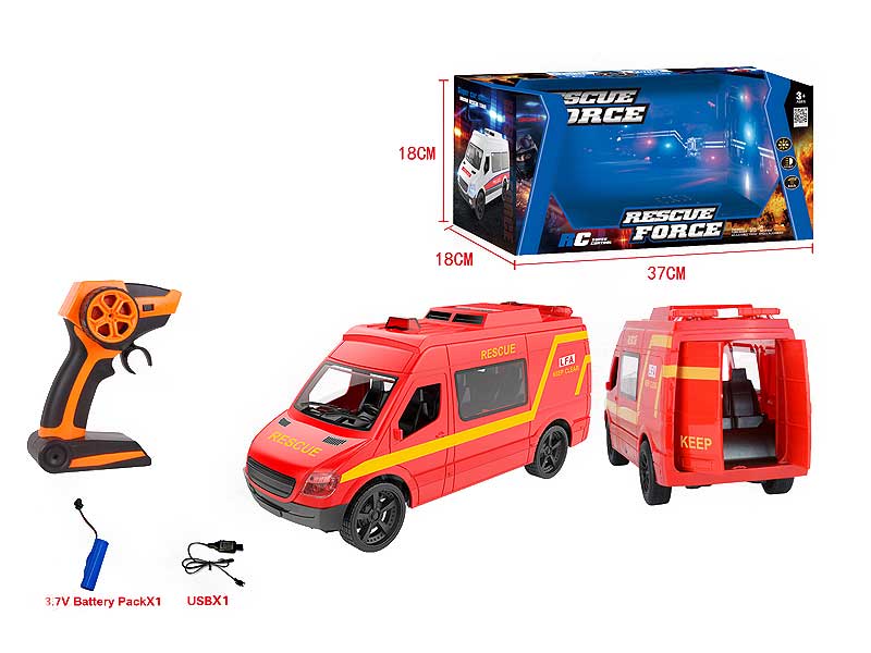 2.4G R/C Fire Engine 4Ways W/L_S_Charge toys