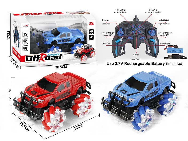 2.4G 1:18 R/C Stunt Car 11Ways W/L_Charge(2C) toys