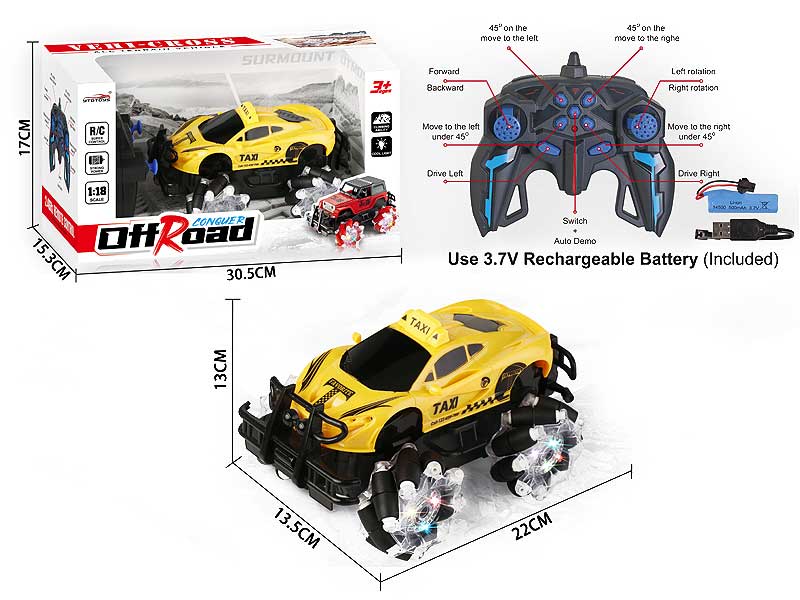 2.4G 1:18 R/C Stunt Car 11Ways W/L_Charge toys