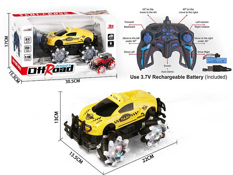 2.4G 1:18 R/C Stunt Car 11Ways W/L_Charge toys