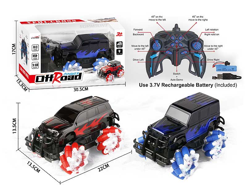 2.4G 1:18 R/C Stunt Car 11Ways W/L_Charge(2S2C) toys