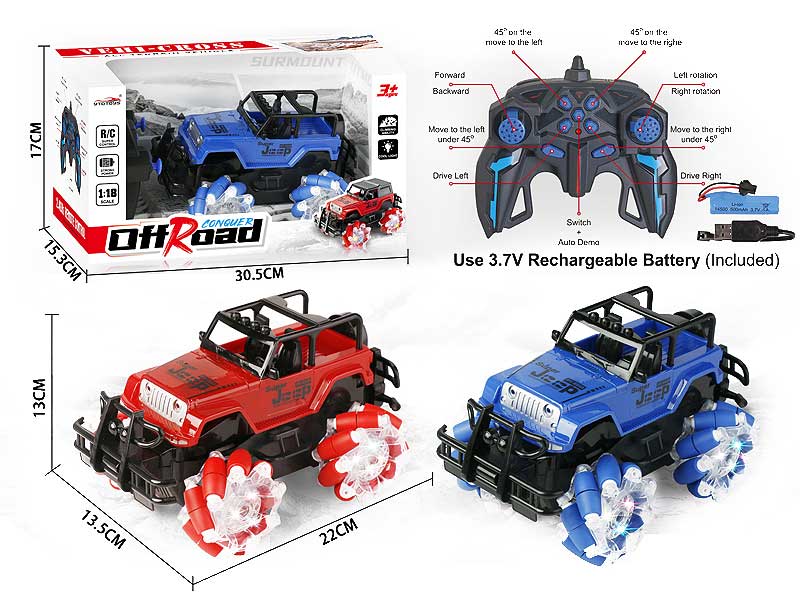 2.4G 1:18 R/C Stunt Car 11Ways W/L_Charge(2C) toys