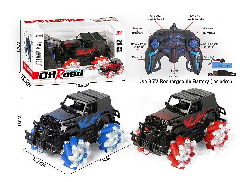 2.4G 1:18 R/C Stunt Car 11Ways W/L_Charge(2C) toys