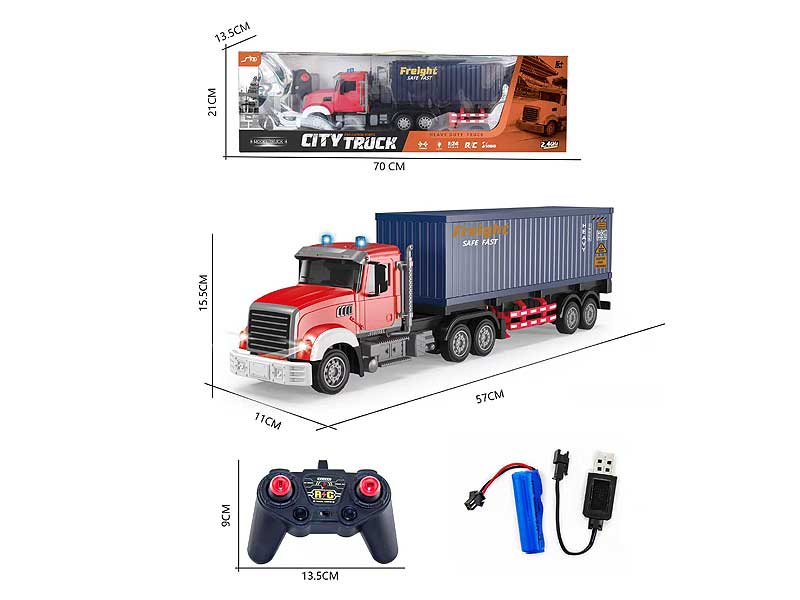 2.4G 1:24 R/C Container Truck 6Ways W/L_M_Charge toys
