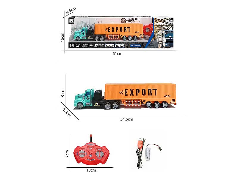 2.4G 1:48 R/C Container Truck 4Ways toys