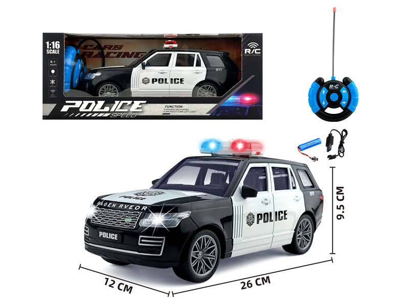 1:16 R/C Police Car 4Way W/L_Charge toys