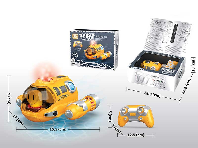 2.4G R/C Spray Boat  W/Charge_M_L(2C) toys