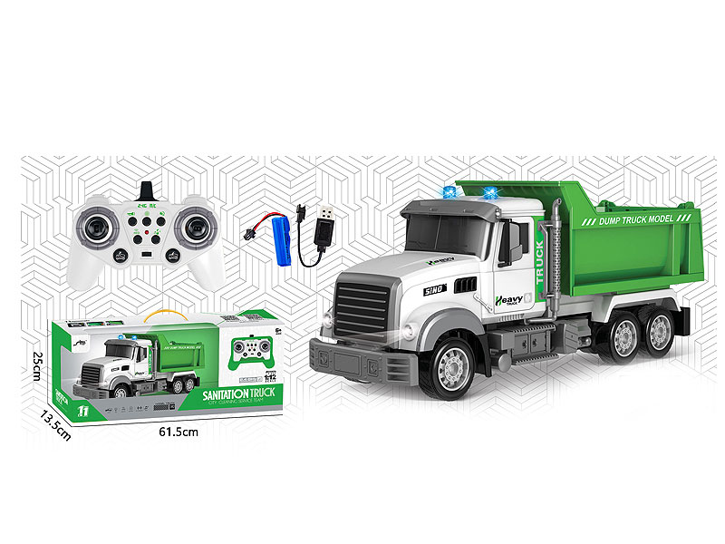 2.4G1:12 R/C Sanitation Truck 11Ways W/L_S_Charge toys