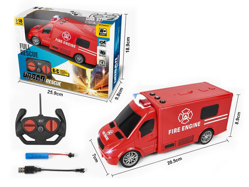 1:18 R/C Fire Engine 4Ways W/L_S_Charge toys