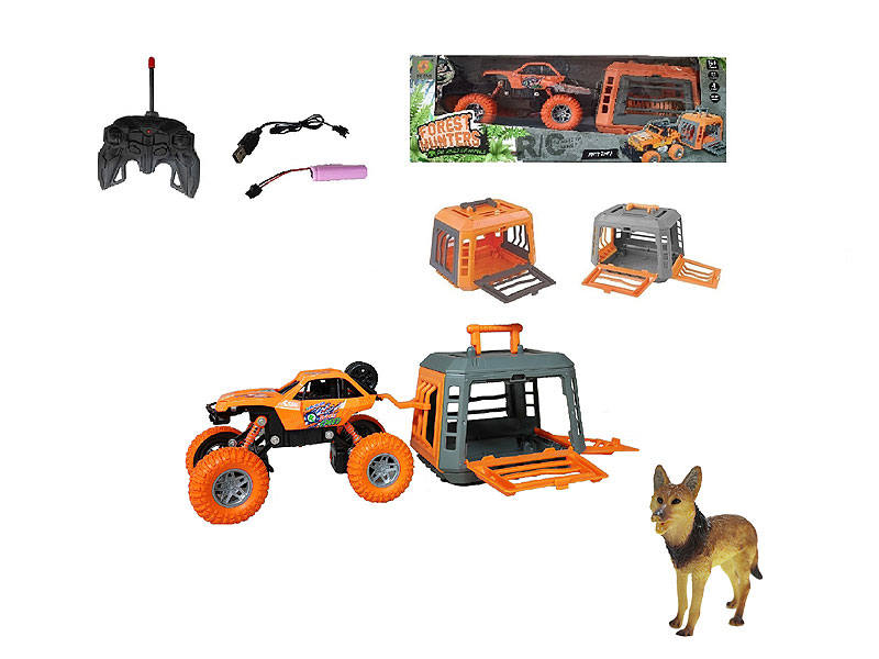 1:20 R/C Car With Cage Catch Wolf Dog W/Charge toys