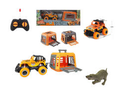 1:43 R/C Car With Cage Catch Snake Mongoose