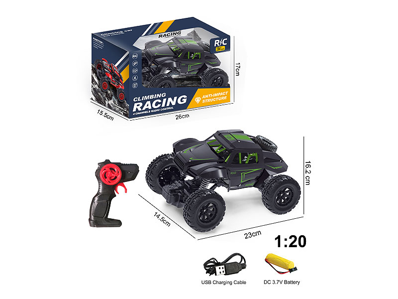 1:20 R/C Climbing Car 4Ways W/Charge toys