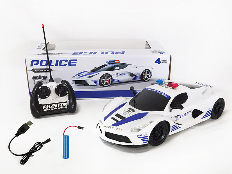 1:14 R/C Police Car 4Ways W/Charger toys