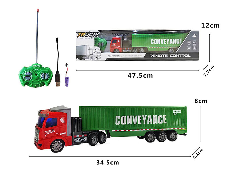 Die Cast Container Truck 4Ways R/C W/Charge toys