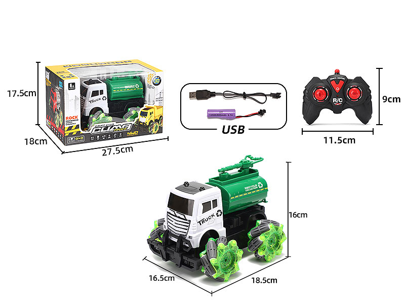 2.4G R/C Sanitation Truck 7Ways W/L_Charge toys