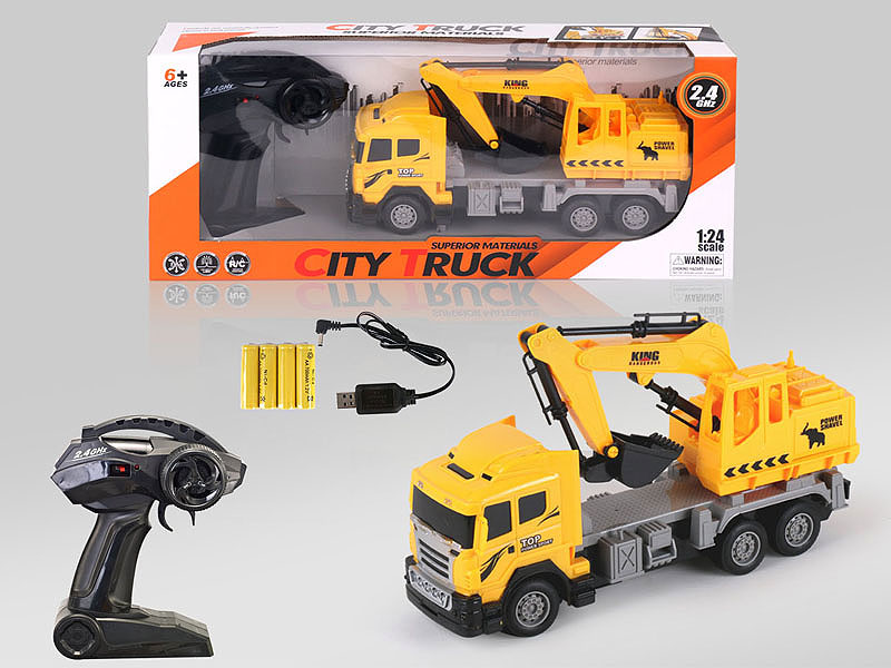 2.4G R/C Construction Truck 4Ways W/L_Charge toys