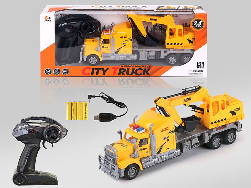 2.4G R/C Construction Truck 4Ways W/L_Charge toys