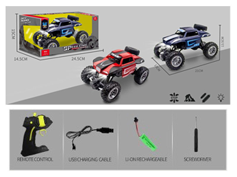 1:18 R/C Climbing Car 4Ways W/L_Charge(2C) toys