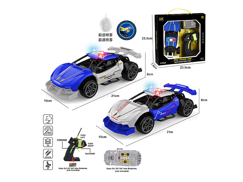 1:22 R/C Spray Police Car 4Ways W/L(2C) toys