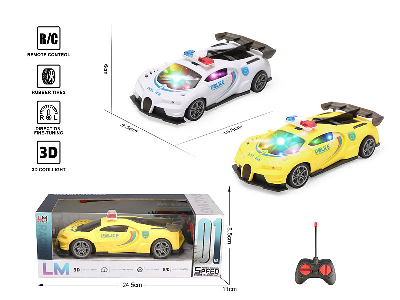 1:24 R/C Police Car 4Ways W/L(2C) toys