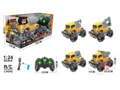 2.4G 1:24 R/C Stunt Construction Truck 7Ways W/Charge(4S) toys