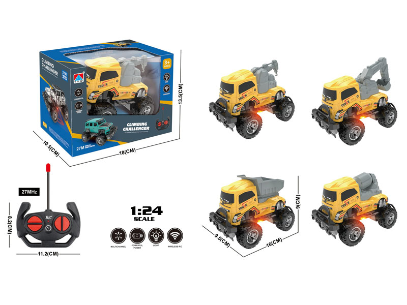 1:24 R/C Construction Truck 4Ways W/L(4S) toys