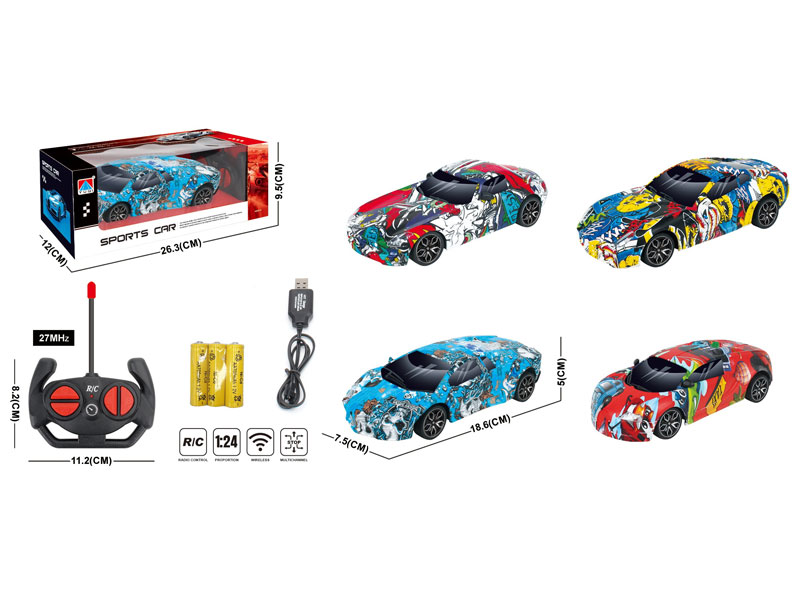 1:24 R/C Car 4Ways W/Charge(4S) toys