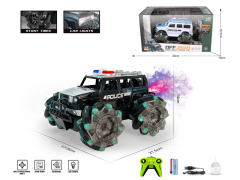 2.4G 1:16 Die Cast Spray Stunt Police Car R/C W/L_Charge(2C) toys
