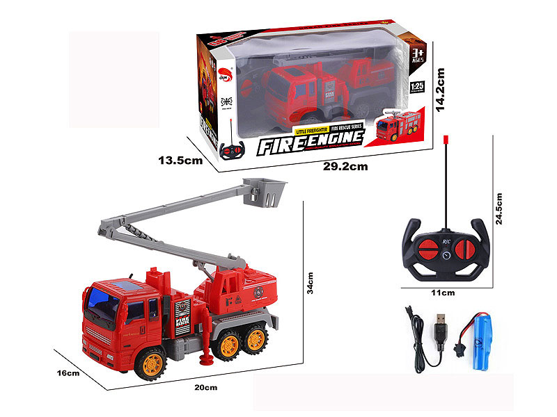 1:25 R/C Fire Engine 4Ways W/Charge toys