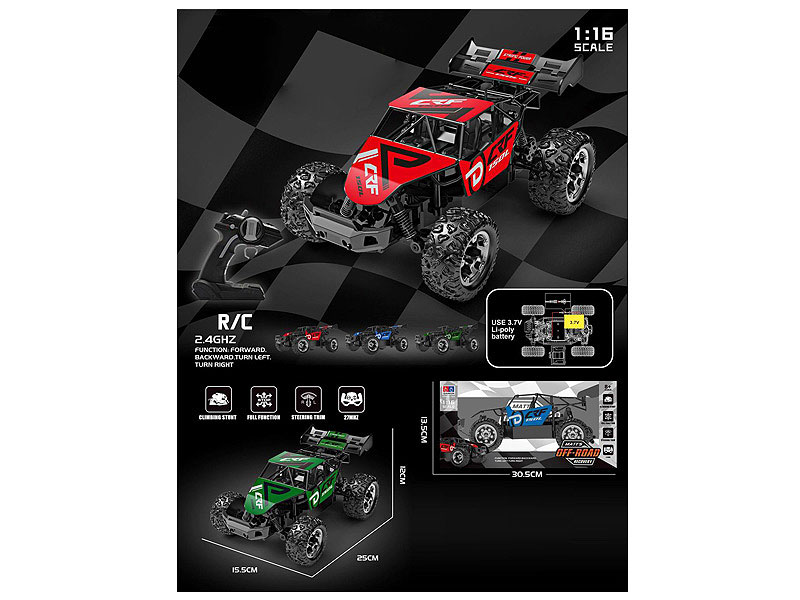 2.4G 1:16 Die Cast Climbing Car R/C W/Charge(3C) toys